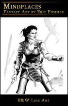 Line Art, Female Warrior in chain mail