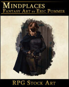 Female Rogue Lockpicking Stock Art