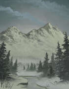 Arctic Winter Full Page Stock Art Frosty Brook