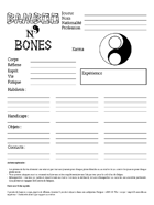 Bamboo n' Bones - Feuille de personnage