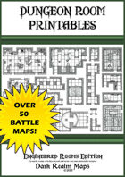 Dungeon Room Printables - 1 inch (25 cm) Battle Maps - Book 1