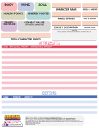 Expanded Character Sheet - BESM 4e (BESM Fourth Edition)