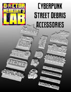 15mm Cyberpunk Scifi City Street Debris Accessory Set 3D Files