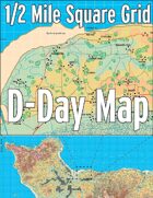 D-Day Map with 1/2 Mile Square Grid