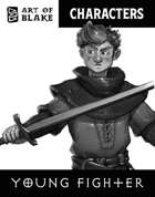 Character Stock Art - Young Fighter - Greyscale