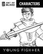 Character Stock Art - Young Fighter - Lineart