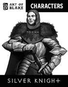 Character Stock Art - Silver Knight - Greyscale