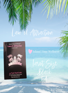 Island Time Wellness Law of Attraction Tarot Size Black With White Text
