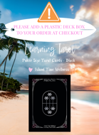 Island Time Wellness POKER SIZE Learning Tarot Cards | Black | Palm Backs | ADD A CLEAR PLASTIC DECK BOX TO THE ORDER AT CHECKOUT PLEASE :) - Palms Back