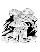 Spot Art - Lizardfolk Snake-Charmer - RPG Stock Art