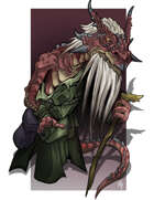 Spot Art - Red Kobold Sage - RPG Stock Art