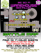 4 sheet BATTLEMAP HEX SCI FI WAREHOUSE FILLED