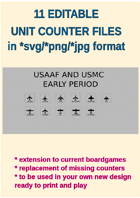 EDITABLE COLDWAR ERA USAF AND USMC Air Unit Counters for replacement and extension of your own boardgames