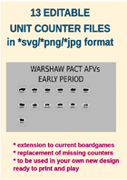 EDITABLE COLDWAR ERA WARSHAW PACT AFV Unit Counters for replacement and extension of your own boardgames