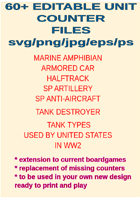 60+ EDITABLE WW2 UNITED STATES UNIT COUNTERS REPLACE OR EXTEND YOUR OWN GAMES