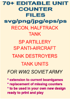 70+ EDITABLE WW2 SOVIET UNIT COUNTERS REPLACE OR EXTEND YOUR OWN GAMES