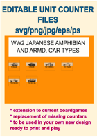 EDITABLE VECTOR GRAPHIC WW2 JAPANESE AMPHIBIAN AND AC Unit Counters for replacement and extension of your own boardgames