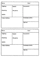 Planet 28 character sheets