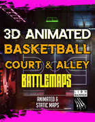 Animated Cyberpunk Basketball Court 3D