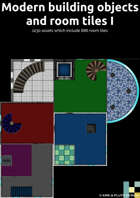 Modern building objects and room tiles