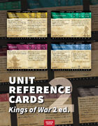 Kings of War 2E unit aid cards