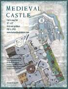 Medieval Castle Battle Map Full Four-Map Set with Roof Maps