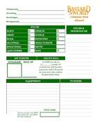 Bastard Sword Character Sheet