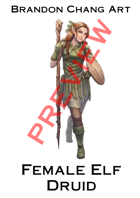 Fantasy Character Stock Art: Female Elf Druid