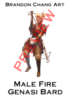 Fantasy Character Stock Art: Male Fire Genasi Bard