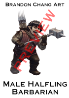 Fantasy Character Stock Art: Male Halfling Barbarian