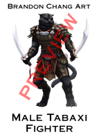 Fantasy Character Stock Art: Male Catfolk Fighter