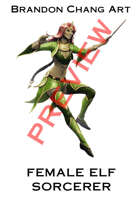 Fantasy Character Stock Art: Female Elf Sorcerer
