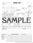 1E AD&D Character Sheet