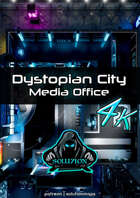 Dystopian City Media Office 4k - Cyberpunk Animated Battle Map