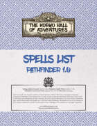 Koryo Hall of Adventures Spells List - Pathfinder 1.0