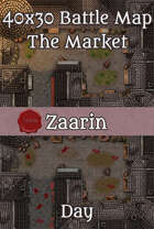 40x30 Fantasy Battle Map - The Market - Day