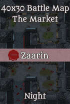 40x30 Fantasy Battle Map - The Market - Night