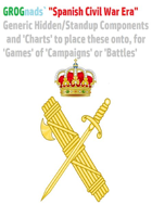 GROGnads` "Spanish Civil War Era" Generic Hidden/Standup Components and 'Charts' to place these onto, for 'Games' of 'Campaigns' or 'Battles' creation