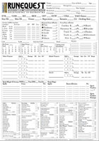RuneQuest Glorantha A3 Character Sheet