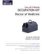 Call of Cthulhu Occupation Kit: Doctor of Medicine