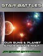 Star Battles: Four Suns and Planet Space Battle Map (VTT)
