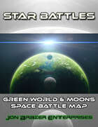 Star Battles: Green World & Moons Space Battle Map (VTT)
