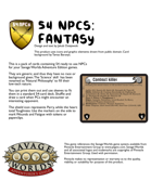 54 NPCs - Fantasy