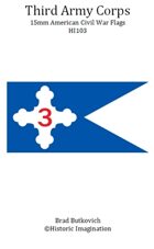 Third Army Corps American Civil War 15mm Headquarters Flag Sheet