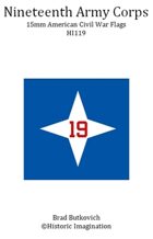 Nineteenth Army Corps American Civil War 15mm Headquarters Flag Sheet
