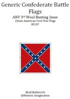 Generic Confederate ANV 3rd Wool Bunting Issue American Civil War 15mm Flag Sheet