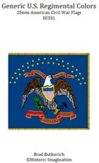 Generic U. S. Regimental Colors American Civil War 25mm Flag Sheet