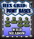 Hex Grid: Print Bases- Wild Meadow