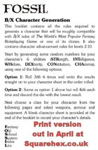 FOSSIL B/X Character Generation