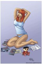 Nerd girl pinup print